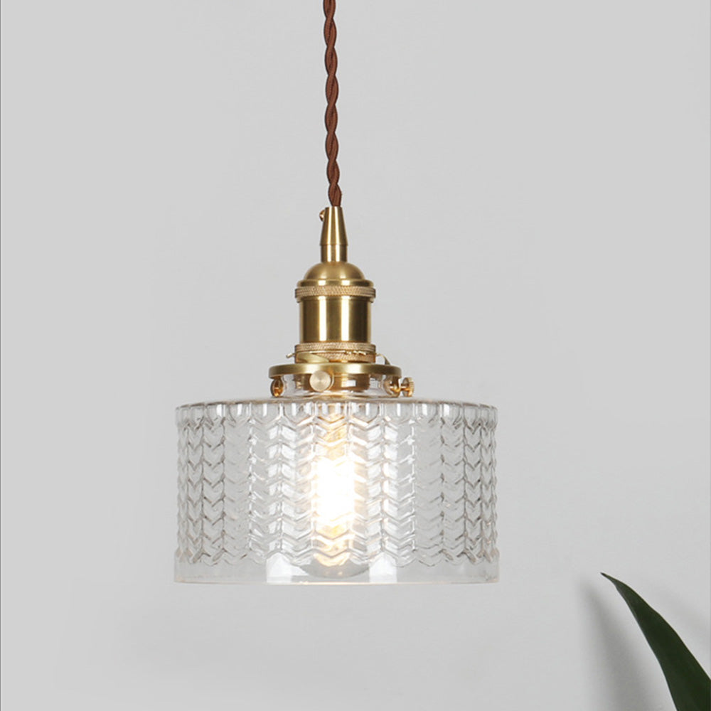Variant image for Vintage Cylinder Glass Pendant Light for Kitchen and Dining – Elegant Hanging Light Fixture-10