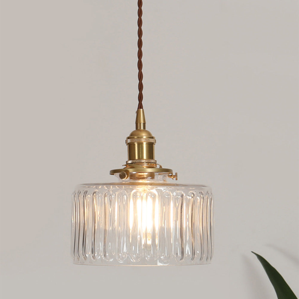 Variant image for Vintage Cylinder Glass Pendant Light for Kitchen and Dining – Elegant Hanging Light Fixture-7