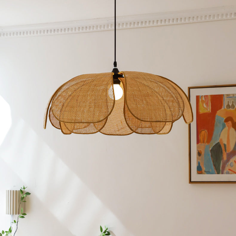 Variant image for Rattan Pendant Light Shade – Rustic Boho Chic Design for Kitchen and Dining, Indoor/Outdoor Hanging Lights-7