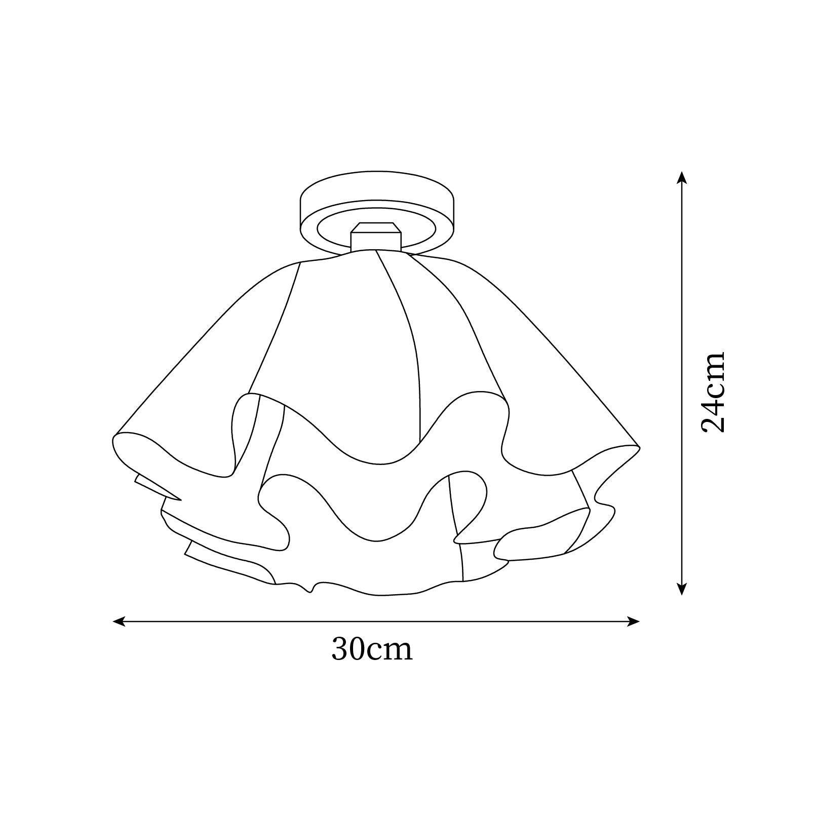 Modern Brass Flush Mount Ceiling Light with Pleated Design – Available in Two Sizes, Hardwired Installation, Damp Rated-6