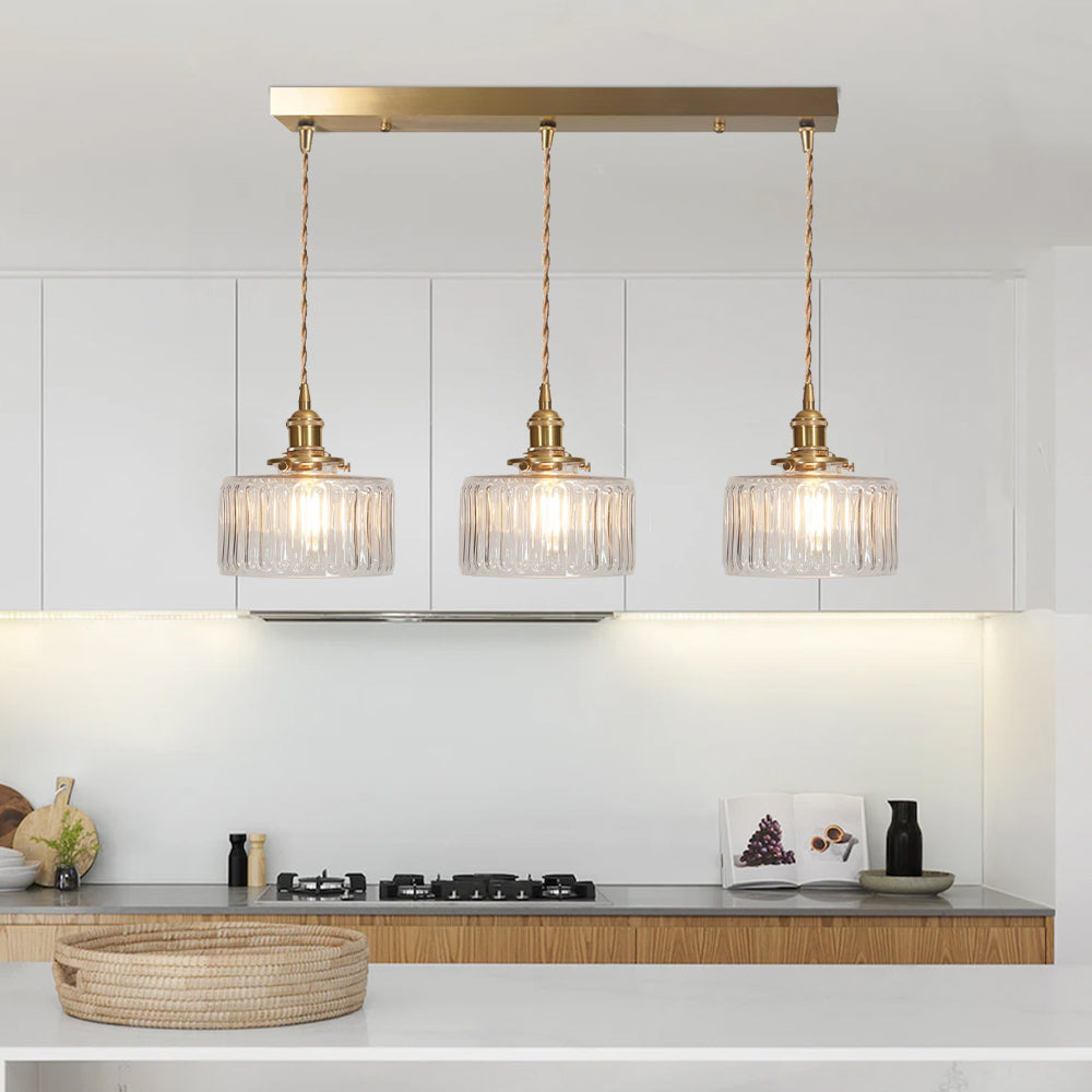 Variant image for Vintage Cylinder Glass Pendant Light for Kitchen and Dining – Elegant Hanging Light Fixture-8