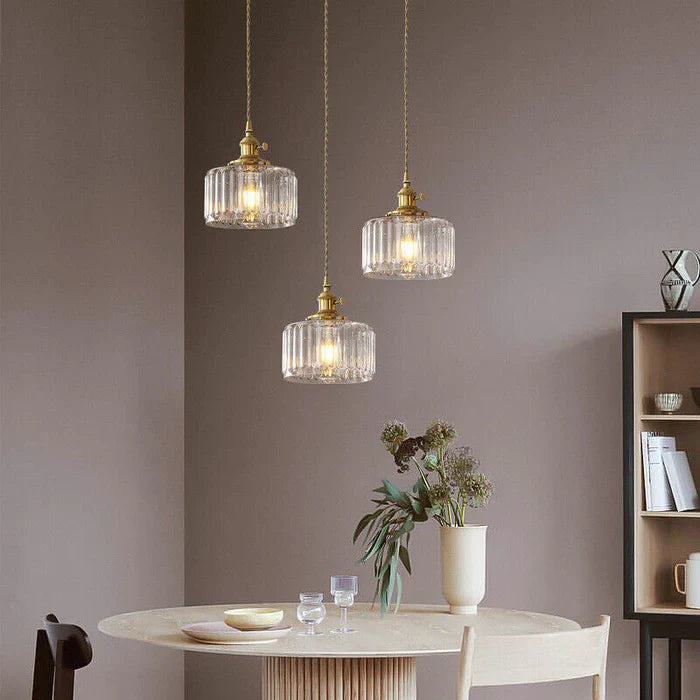 Variant image for Vintage Cylinder Glass Pendant Light for Kitchen and Dining – Elegant Hanging Light Fixture-9