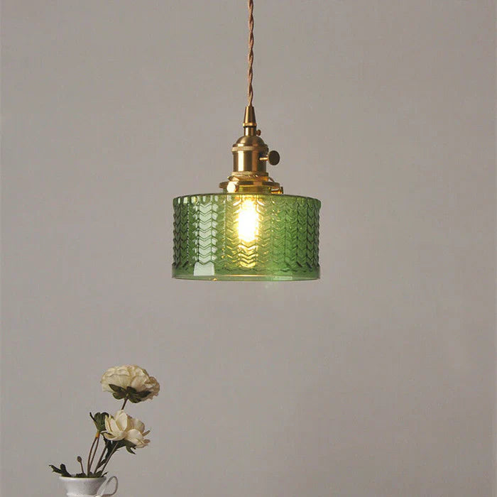 Variant image for Vintage Cylinder Glass Pendant Light for Kitchen and Dining – Elegant Hanging Light Fixture-4
