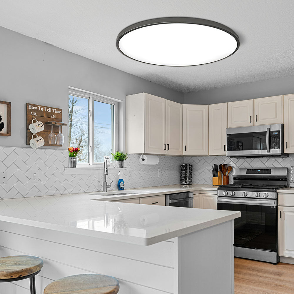 Minimalist Round LED Flush Mount Ceiling Light – Energy Efficient Home Illumination for Bedrooms and Living Rooms-1
