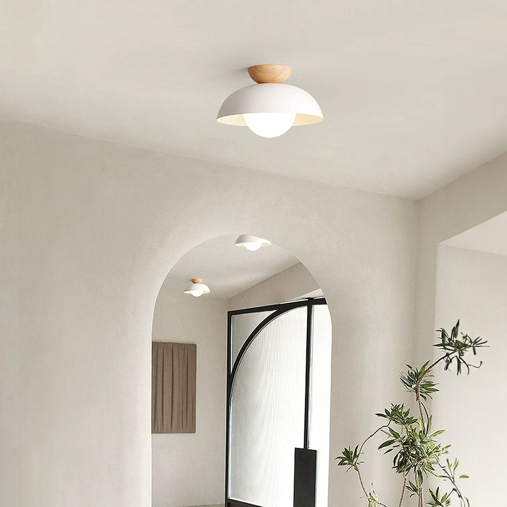 Modern Minimalist Flush Mount Ceiling Light – 11.8in Metal and Glass Design for Stylish Home Lighting-2