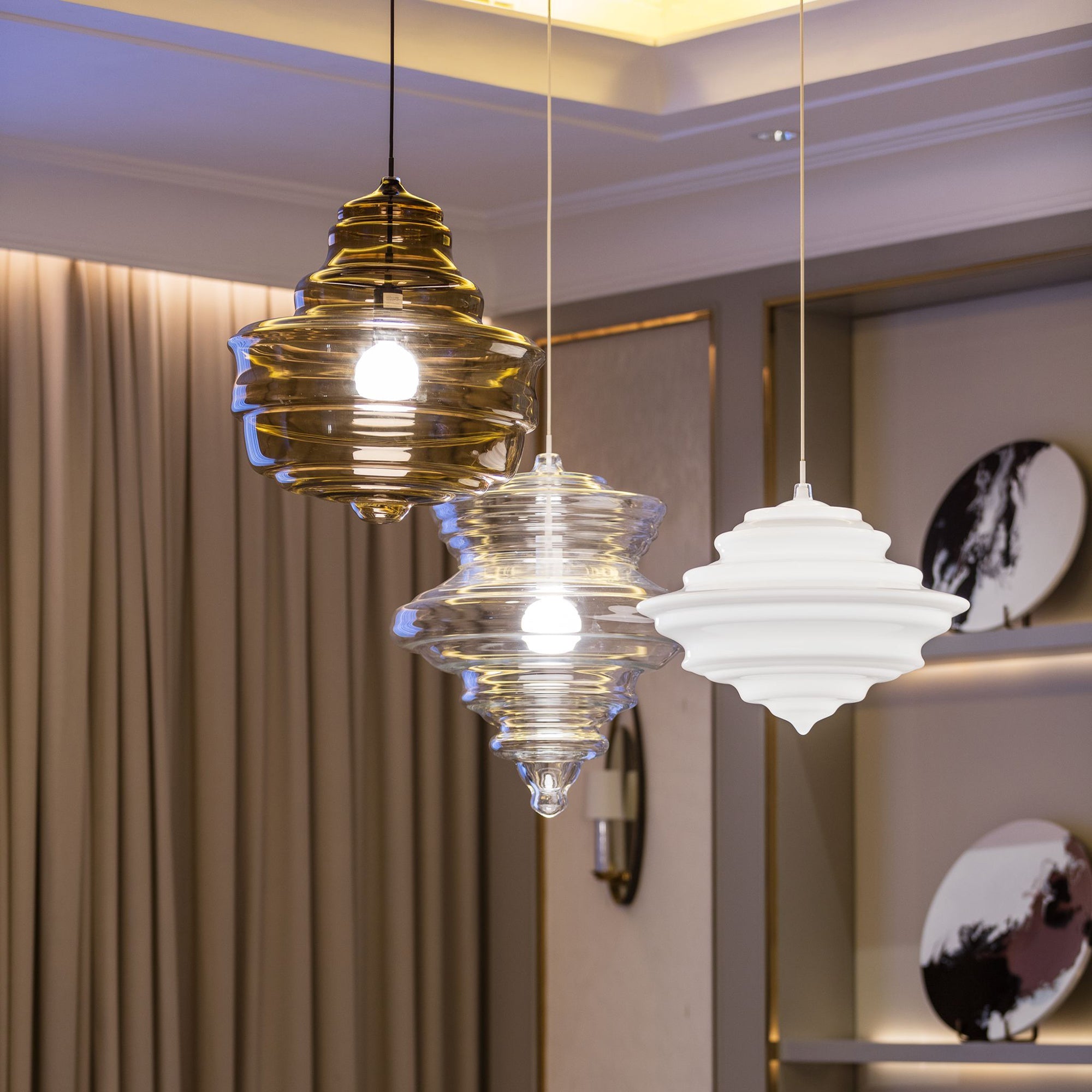 Vintage Glass Pendant Light – Elegant Kitchen Pendant Lighting for Indoor Spaces – Adjustable Height, Multiple Finishes-4