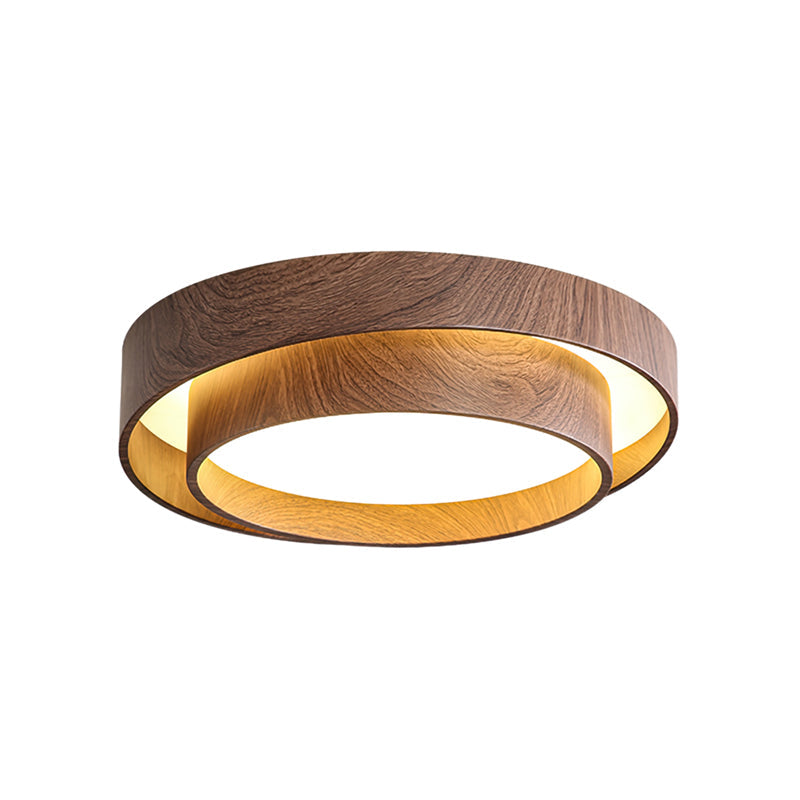 Variant image for Contemporary Walnut Flush Mount Ceiling Light Fixture with Integrated LED – Dimmable Options, 40cm and 50cm Sizes-3