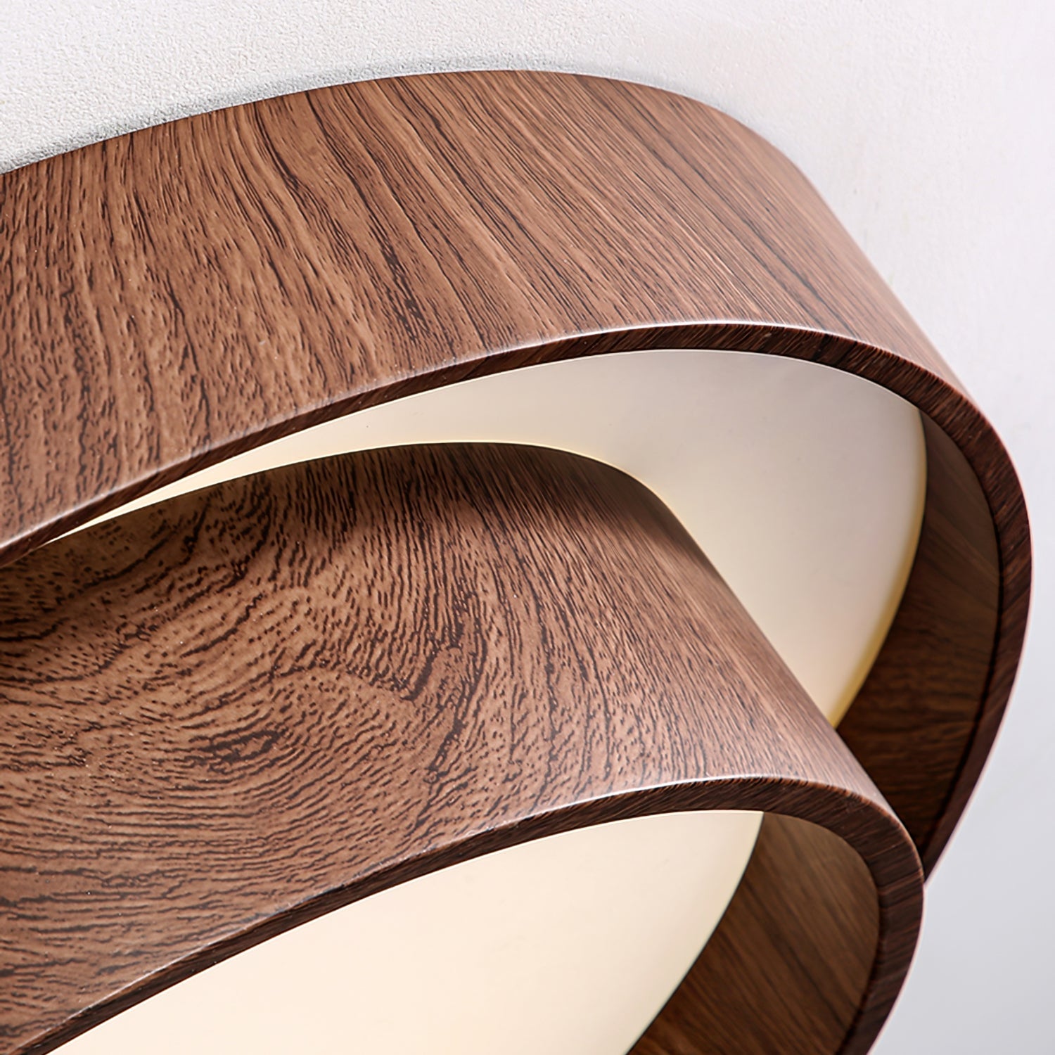 Contemporary Walnut Flush Mount Ceiling Light Fixture with Integrated LED – Dimmable Options, 40cm and 50cm Sizes-5