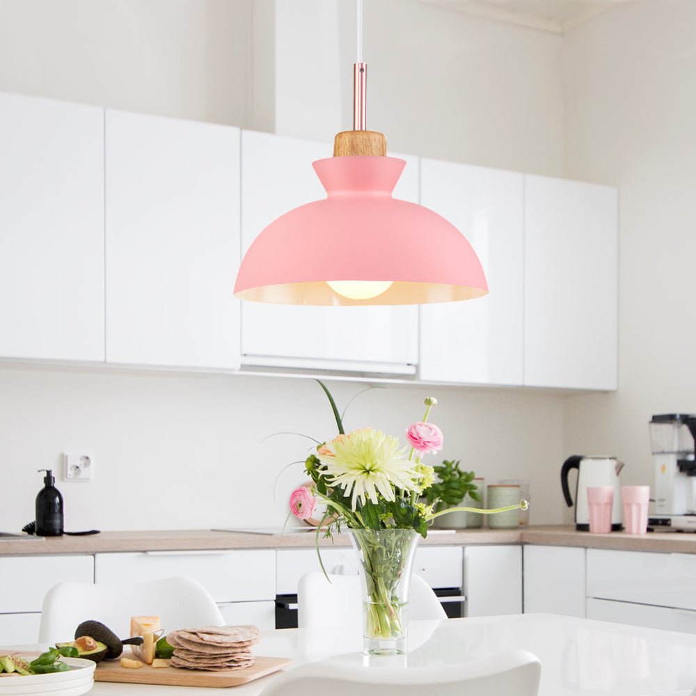 Variant image for Modern Metal Pendant Light for Kitchen Island – Adjustable Dome Shade, Dimmable E27 Bulb, Various Colors-6